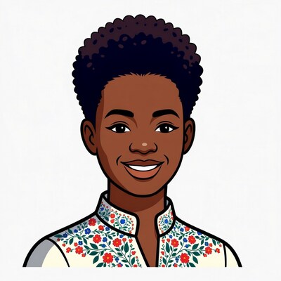 Smiling African-American woman illustration