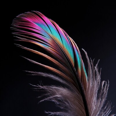 Colorful Iridescent Bird Feather