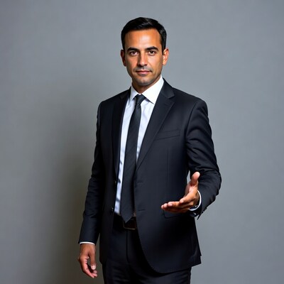 Businessman extending hand for handshake