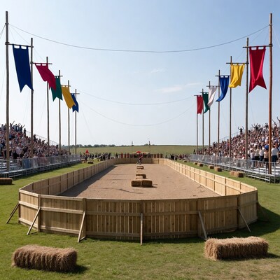 Medieval Jousting Arena with Crowds