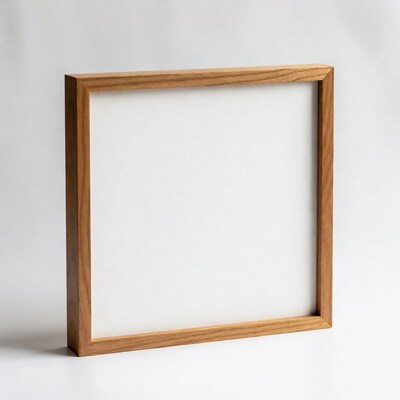 Oak Wood Frame with Blank White Canvas
