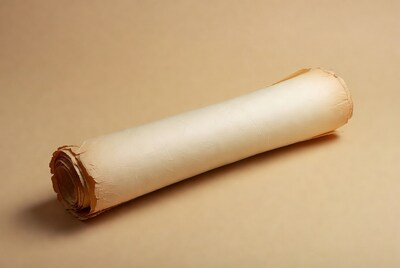 Rolled Ancient Parchment Scroll