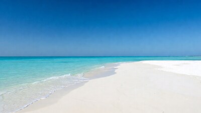 White sand beach turquoise ocean