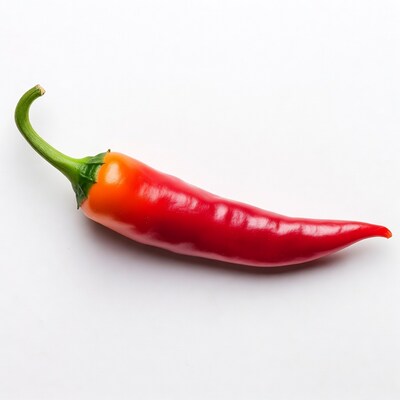 Red chili pepper on white background