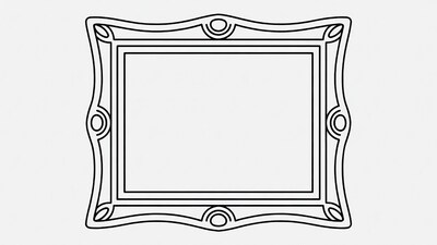 Ornate empty picture frame illustration