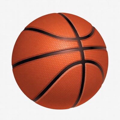 Orange Basketball on White Background
