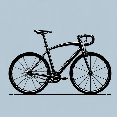 Black silhouette fixed gear bicycle