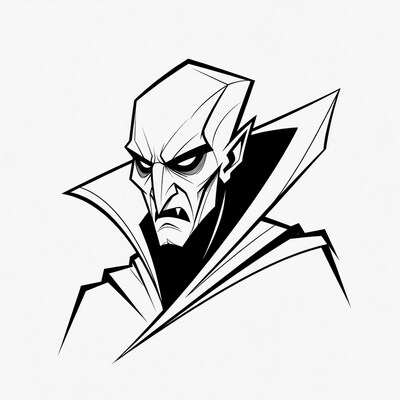 Angry vampire man illustration