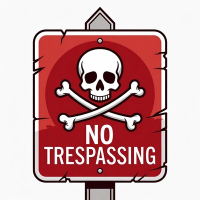 No Trespassing Skull Sign