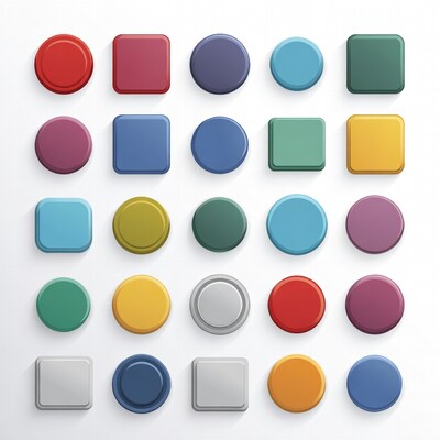 Colorful Round Square Buttons Illustration