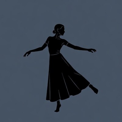 Dancing woman silhouette illustration