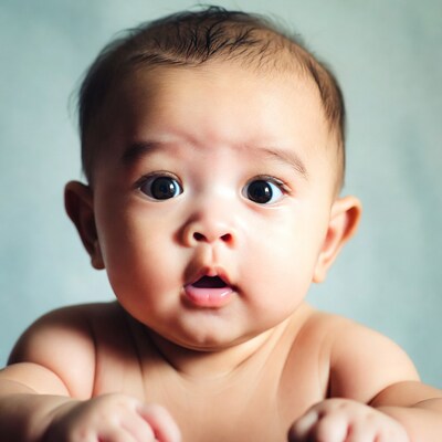 Asian baby with big eyes