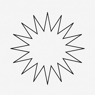 Black Starburst Outline