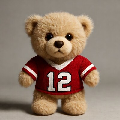 Teddy Bear Wearing Number 12 Jersey