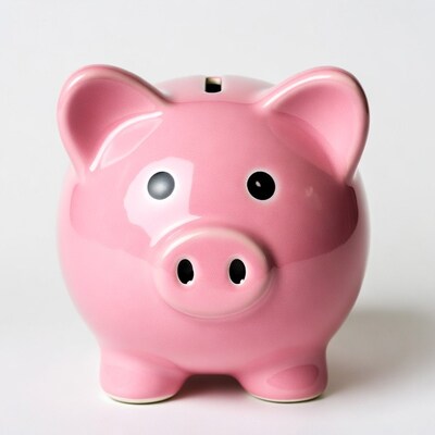 Pink piggy bank