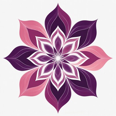 Purple Pink Lotus Flower Illustration