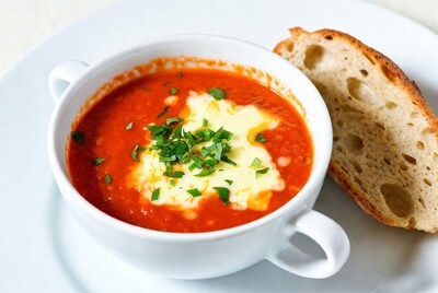 Tomato Soup with Cheese and Bread