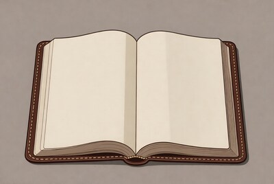 Open Leather Book Illustration