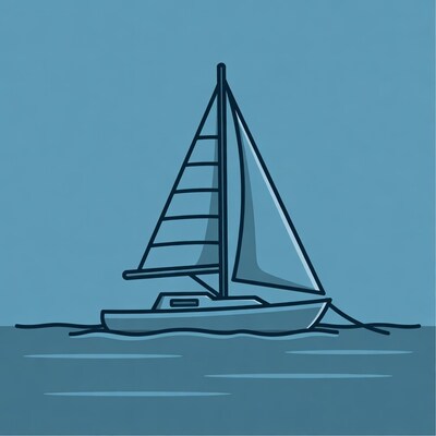 Sailboat on blue sea