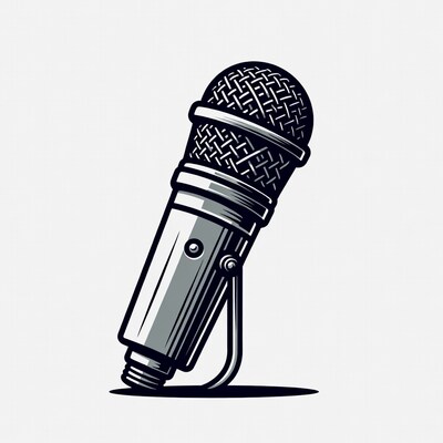 Microphone illustration on stand