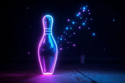 Glowing Neon Bowling Pin