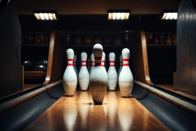 Bowling pins on lane