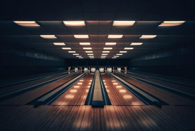 Empty Bowling Alley Lanes