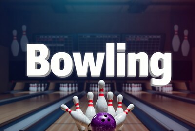Bowling Pins and Ball with Text
