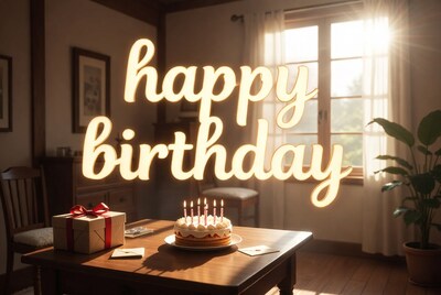 Happy Birthday Cake with Candles