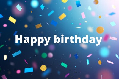 Happy Birthday with Colorful Confetti