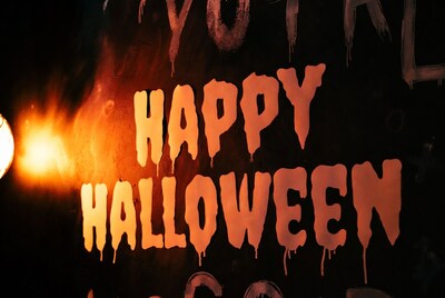 Happy Halloween graffiti on wall
