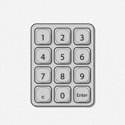Gray Numeric Keypad with Enter