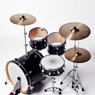 Black Drum Set with Cymbals