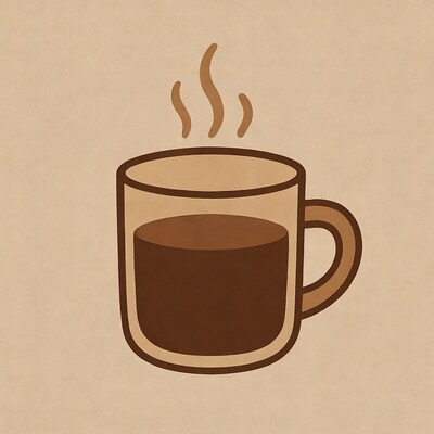 Steaming coffee cup illustration