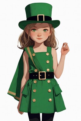 Girl in green St. Patricks hat