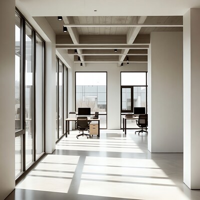 Modern empty office with desks