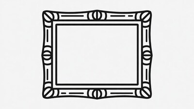 Ornate Empty Picture Frame Outline