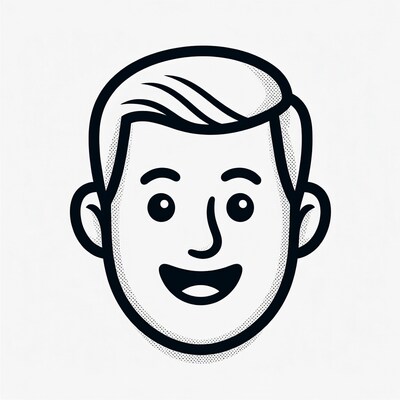 Smiling cartoon man face