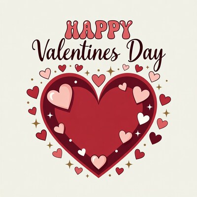 Happy Valentines Day Heart Illustration