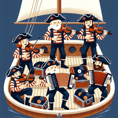 Pirate Musicians Playing on Ship