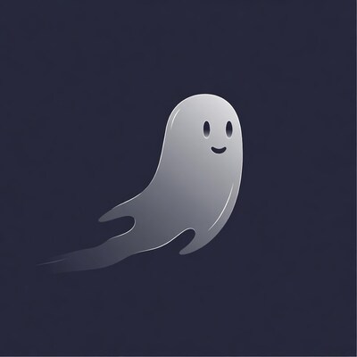 Cute smiling ghost illustration