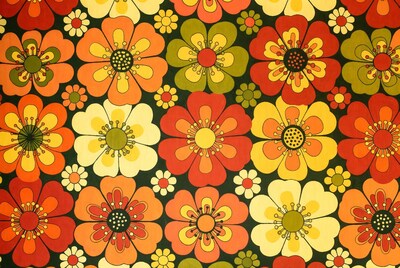Retro 70s Flower Pattern Illustration