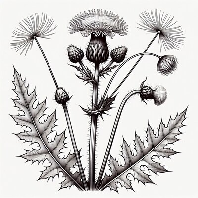 Thistle Plant Illustration