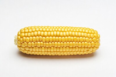 Fresh corn cob on white background