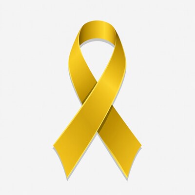 Yellow Ribbon on White Background