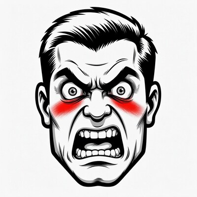 Angry man screaming illustration
