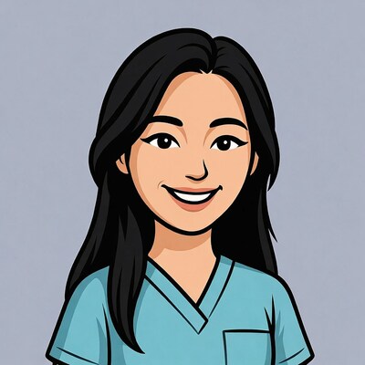 Smiling Asian nurse illustration