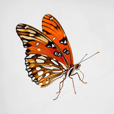 Orange butterfly with white spots