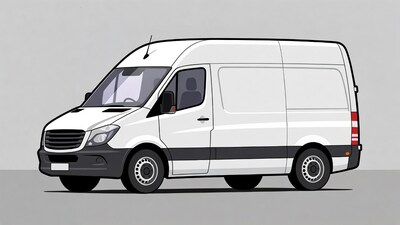 White delivery van illustration