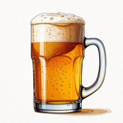 Foamy Beer Mug Illustration